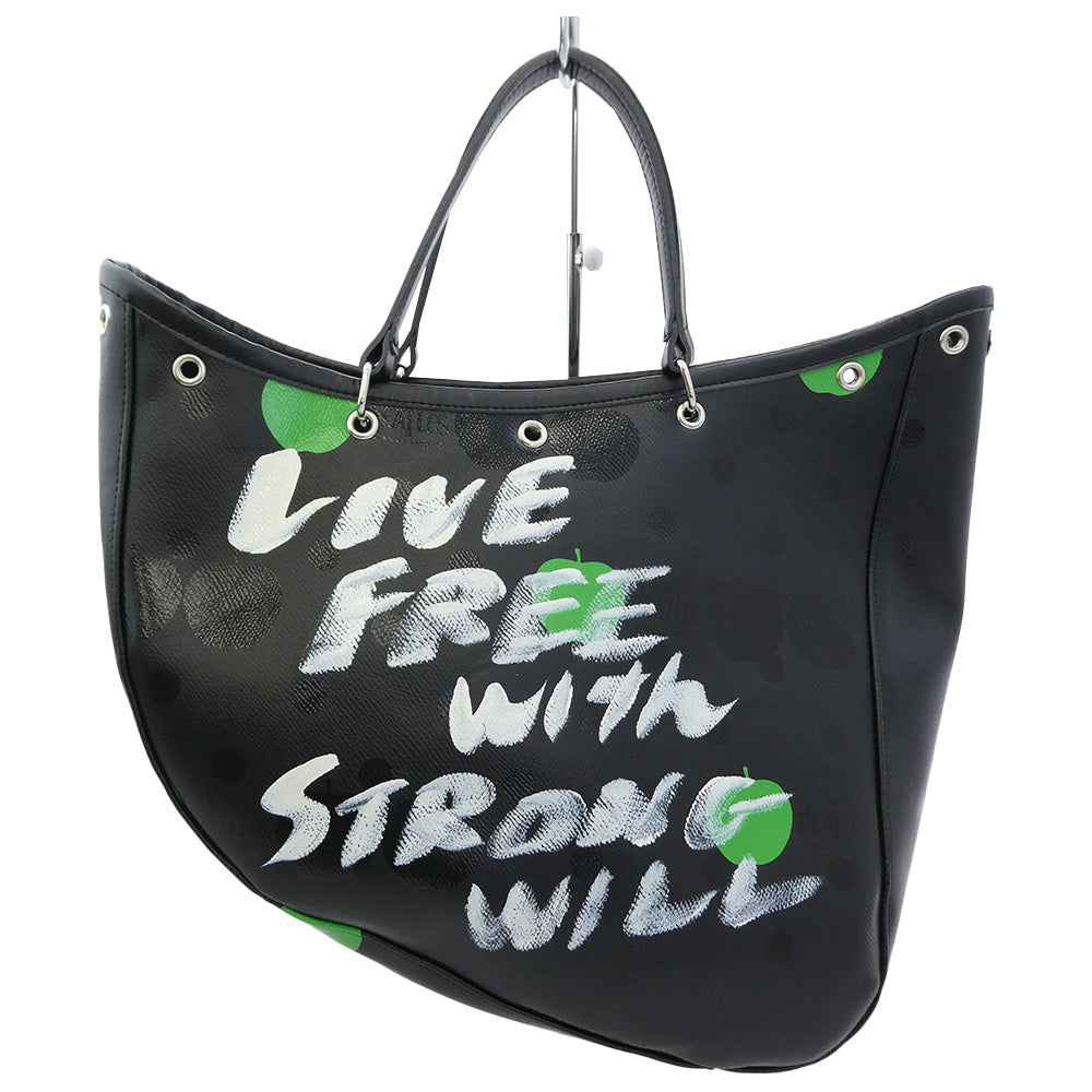 COMME des GARCONS コムデギャルソン VZ-K212 The Beatles ビートルズ 山瀬まゆみペイント ハンド トート バッグ ブラック系【美品】【中古】