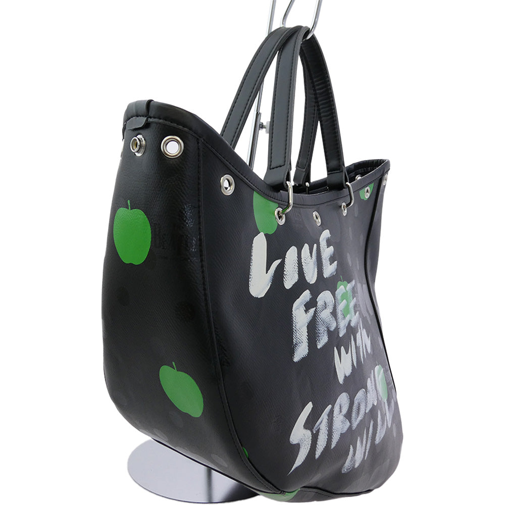COMME des GARCONS コムデギャルソン VZ-K212 The Beatles ビートルズ 山瀬まゆみペイント ハンド トート バッグ ブラック系【美品】【中古】