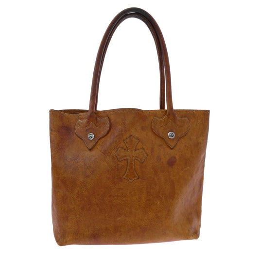 CHROME HEARTS クロムハーツ（原本無） FS TOTE/FSトート UA10周年記念 クロスパッチ付き レザー トートバッグ ブラウン系【中古】