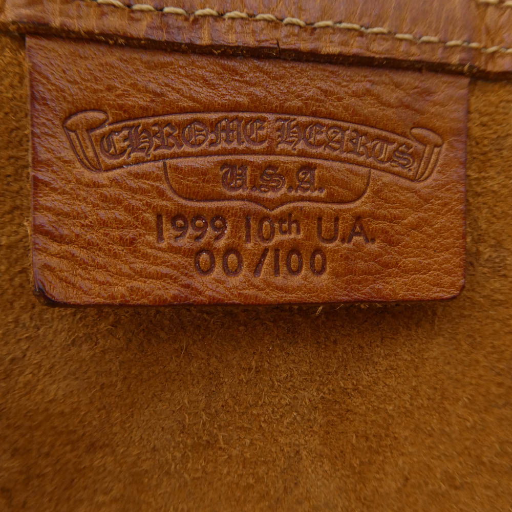 CHROME HEARTS クロムハーツ（原本無） FS TOTE/FSトート UA10周年記念 クロスパッチ付き レザー トートバッグ ブラウン系【中古】