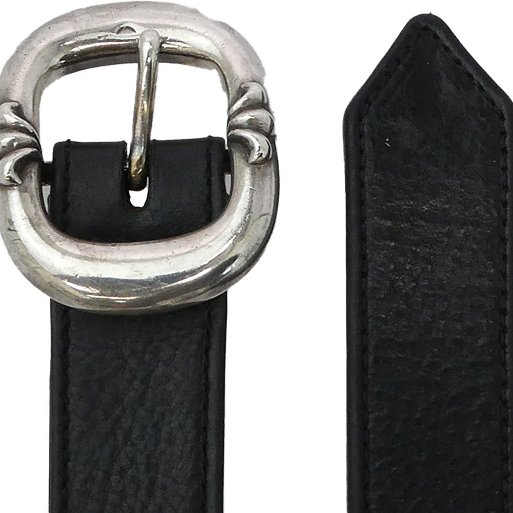 CHROME HEARTS クロムハーツ（原本無） BLT GUNSLINGER 1.0 ガンスリンガー 1.0 レザー ベルト ブラック系 シルバー系【中古】