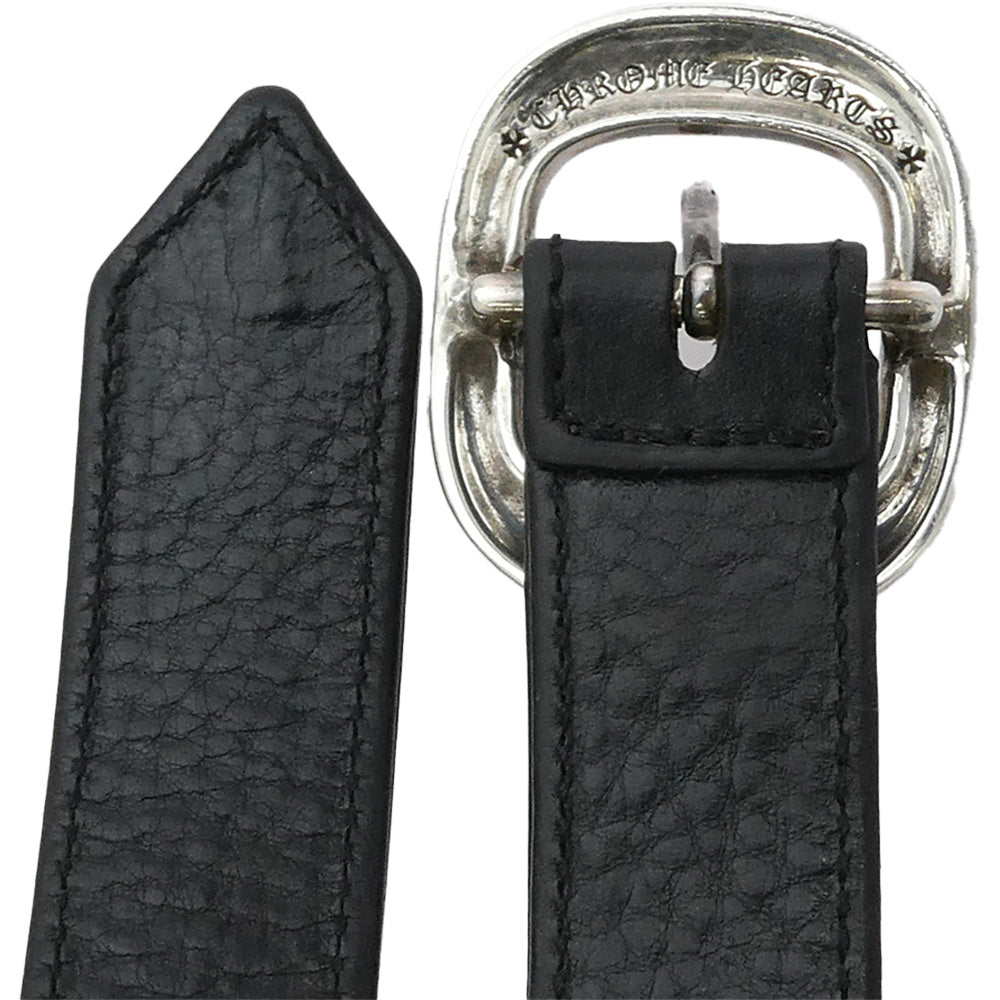 CHROME HEARTS クロムハーツ（原本無） BLT GUNSLINGER 1.0 ガンスリンガー 1.0 レザー ベルト ブラック系 シルバー系【中古】