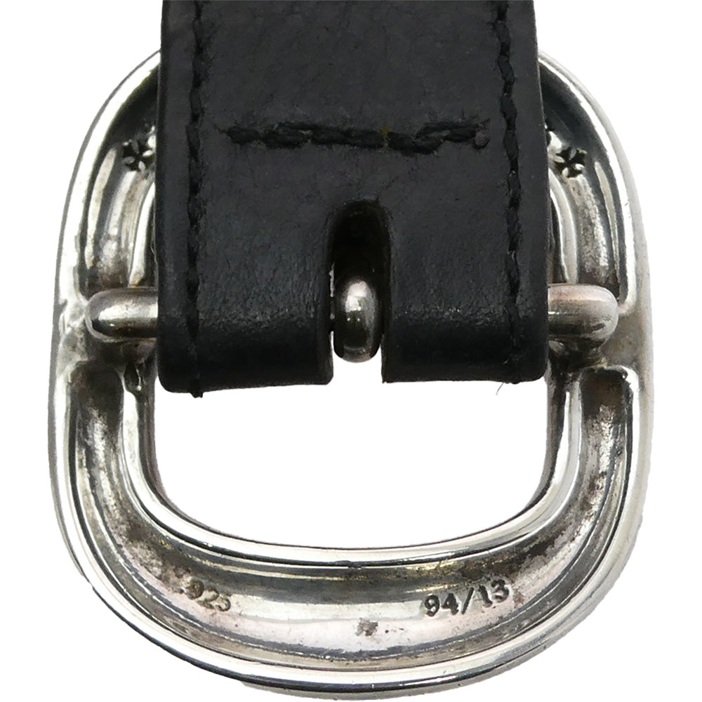 CHROME HEARTS クロムハーツ（原本無） BLT GUNSLINGER 1.0 ガンスリンガー 1.0 レザー ベルト ブラック系 シルバー系【中古】