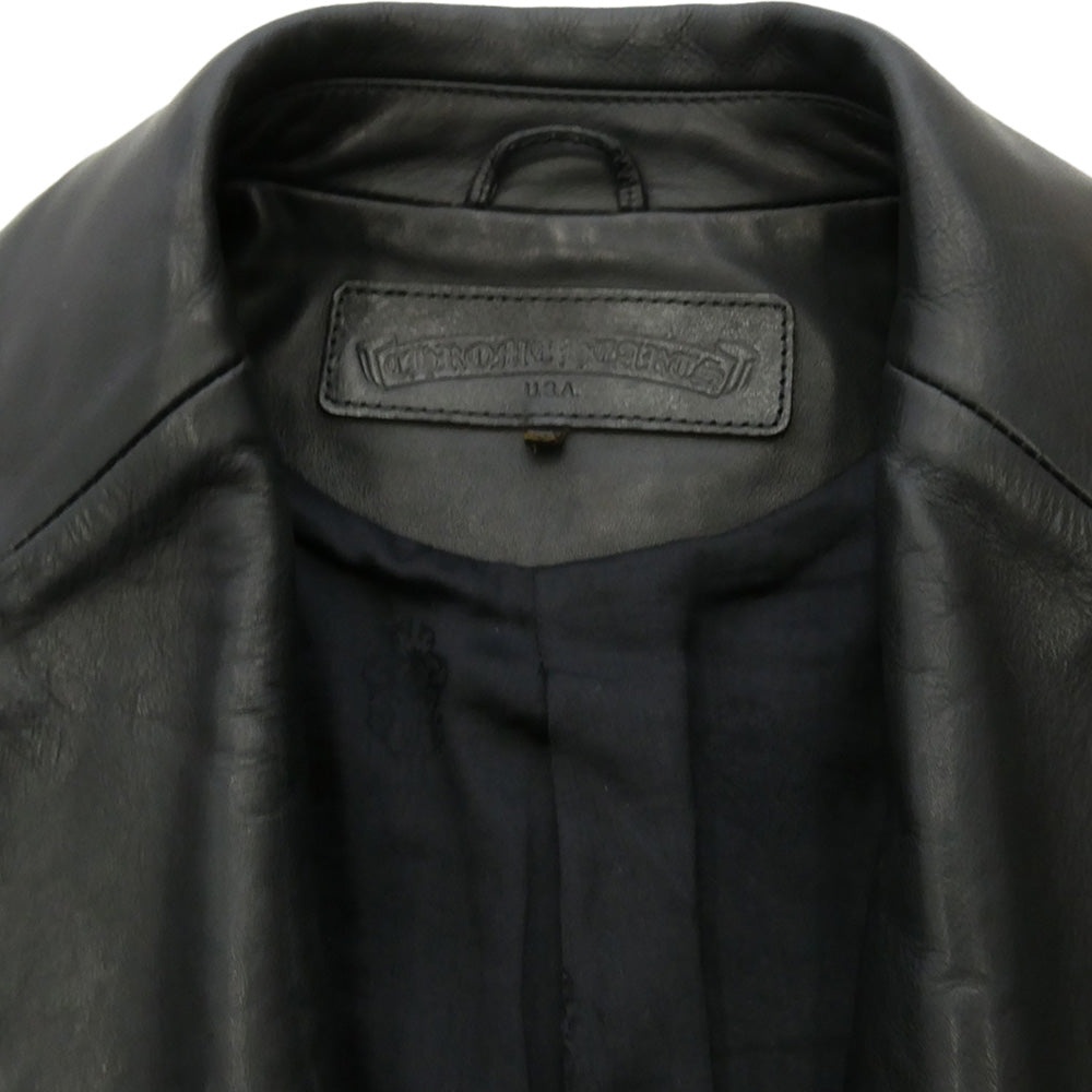 CHROME HEARTS クロムハーツ（原本無） 3B テーラード レザー ジャケット ブラック系 S【中古】