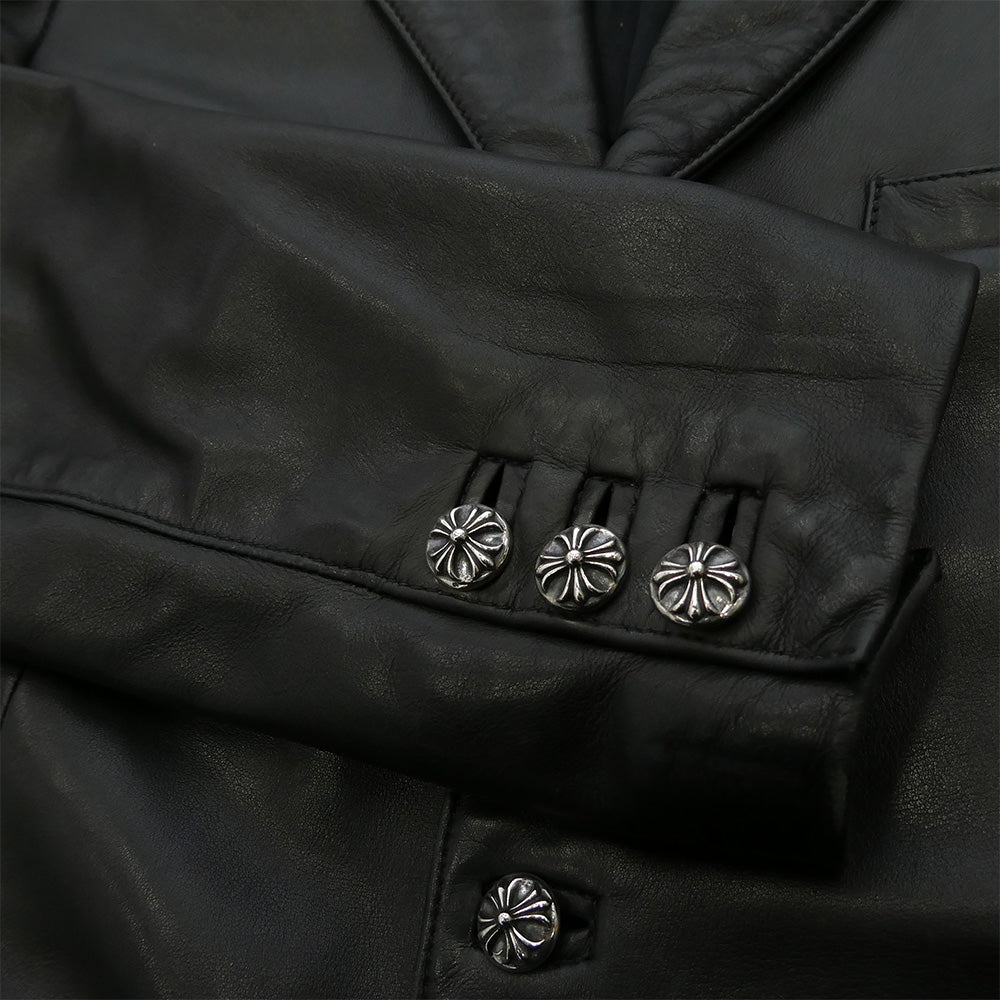 CHROME HEARTS クロムハーツ（原本無） 3B テーラード レザー ジャケット ブラック系 S【中古】