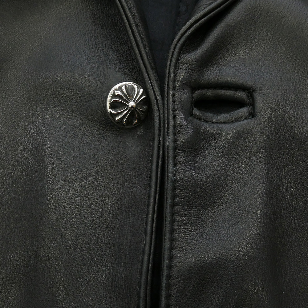 CHROME HEARTS クロムハーツ（原本無） 3B テーラード レザー ジャケット ブラック系 S【中古】