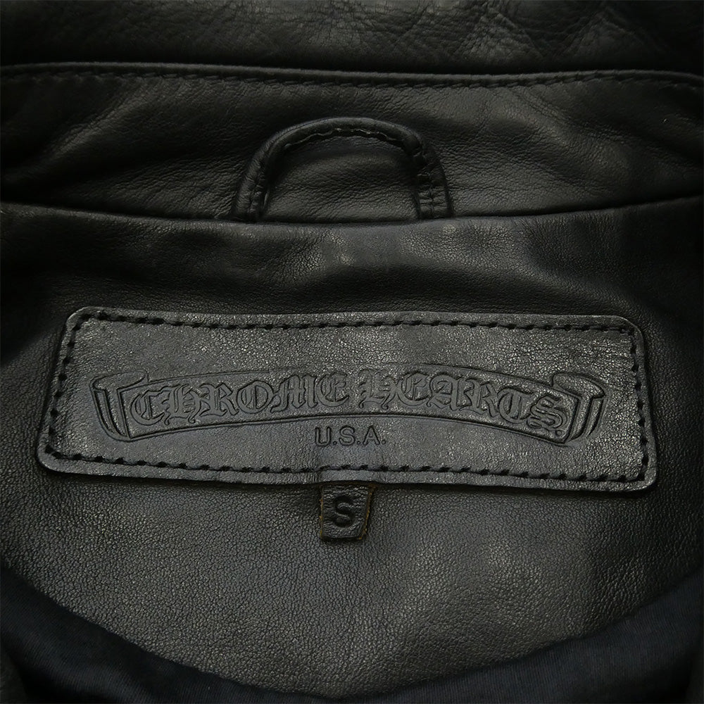 CHROME HEARTS クロムハーツ（原本無） 3B テーラード レザー ジャケット ブラック系 S【中古】
