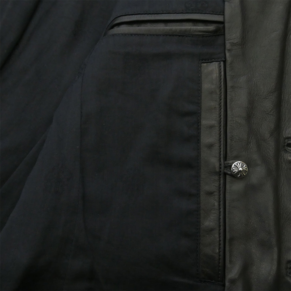 CHROME HEARTS クロムハーツ（原本無） 3B テーラード レザー ジャケット ブラック系 S【中古】