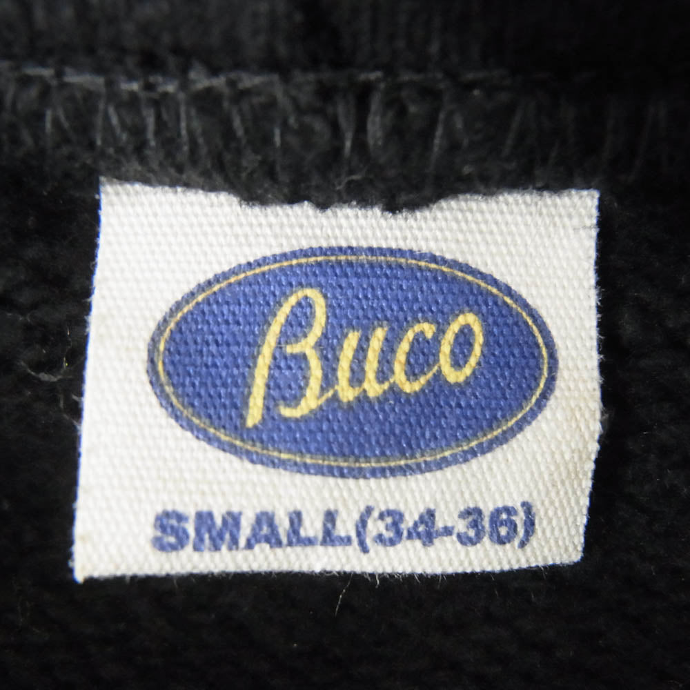 The REAL McCOY'S ザリアルマッコイズ BUCO ブコ アーム ファイヤー パターン ロゴ プルオーバー パーカー ブラック系 S【中古】