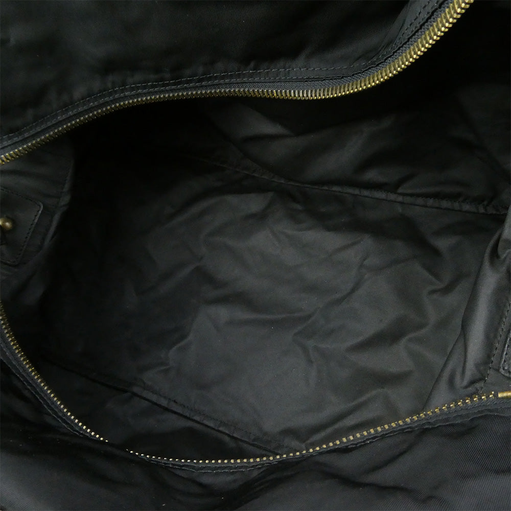 Felisi フェリージ ナイロン レザー 2WAY ハンド ショルダー バッグ ブラック系【中古】