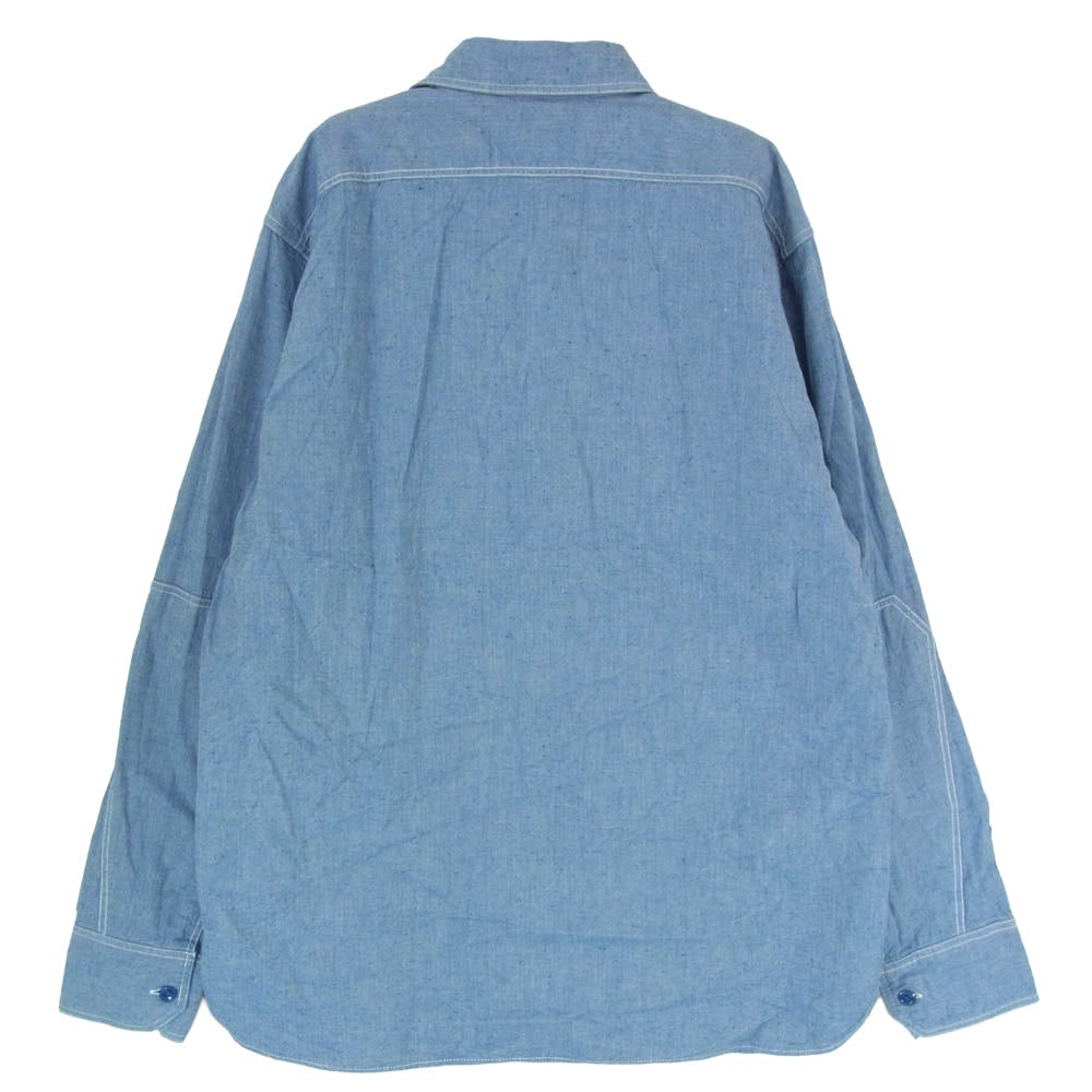 ミスターフリーダム MFSC FROGSVILLE INDIGO HBT SNIPES SHIRTS ヘリンボーン ミリタリー 長袖 シャツ ブルー系 L【中古】