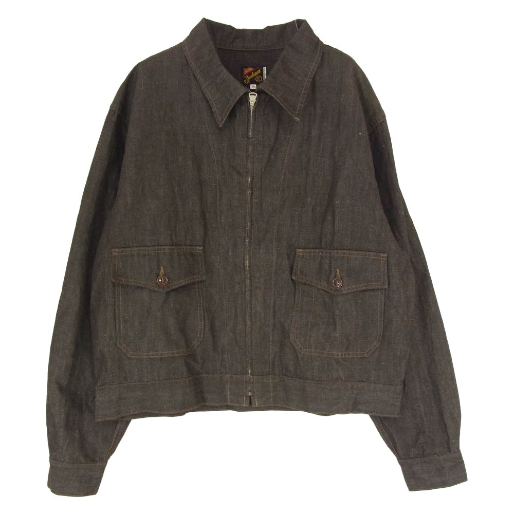 ミスターフリーダム SUGAR CANE シュガーケーン USA製 シャンブレー ジップ ジャケット ブラウン系 XL【美品】【中古】