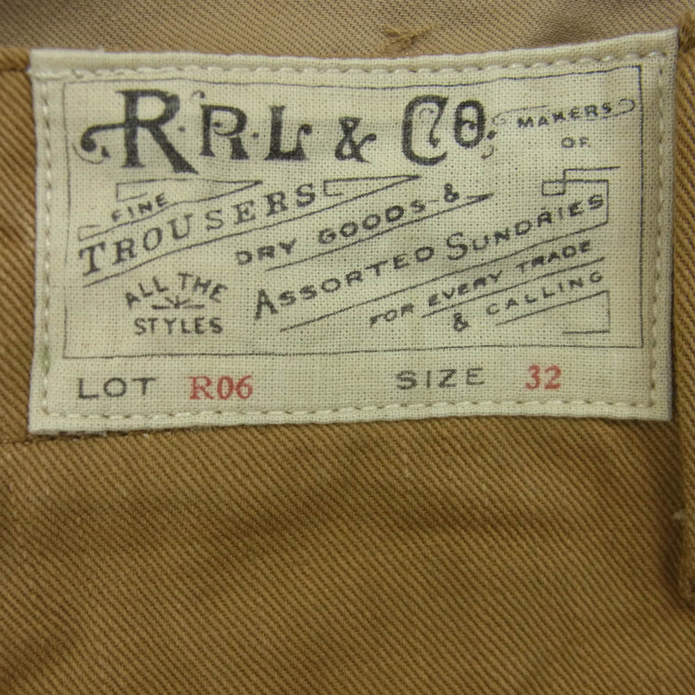 RRL ダブルアールエル R06 シンチバック ヘビーコットンツイル トラウザー パンツ 中国製 ライトブラウン系 32【中古】
