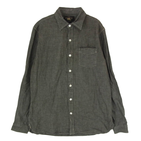 RRL ダブルアールエル マチ付き シャンブレー ロングスリーブ 長袖 シャツ グレー系 M【中古】