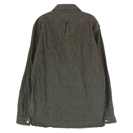 RRL ダブルアールエル マチ付き シャンブレー ロングスリーブ 長袖 シャツ グレー系 M【中古】