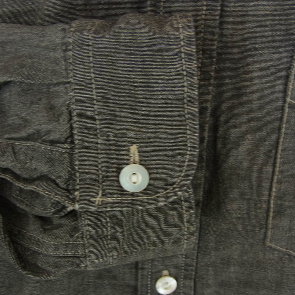 RRL ダブルアールエル マチ付き シャンブレー ロングスリーブ 長袖 シャツ グレー系 M【中古】