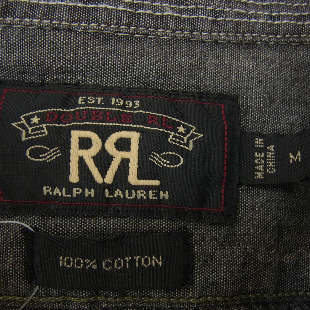 RRL ダブルアールエル マチ付き シャンブレー ロングスリーブ 長袖 シャツ グレー系 M【中古】