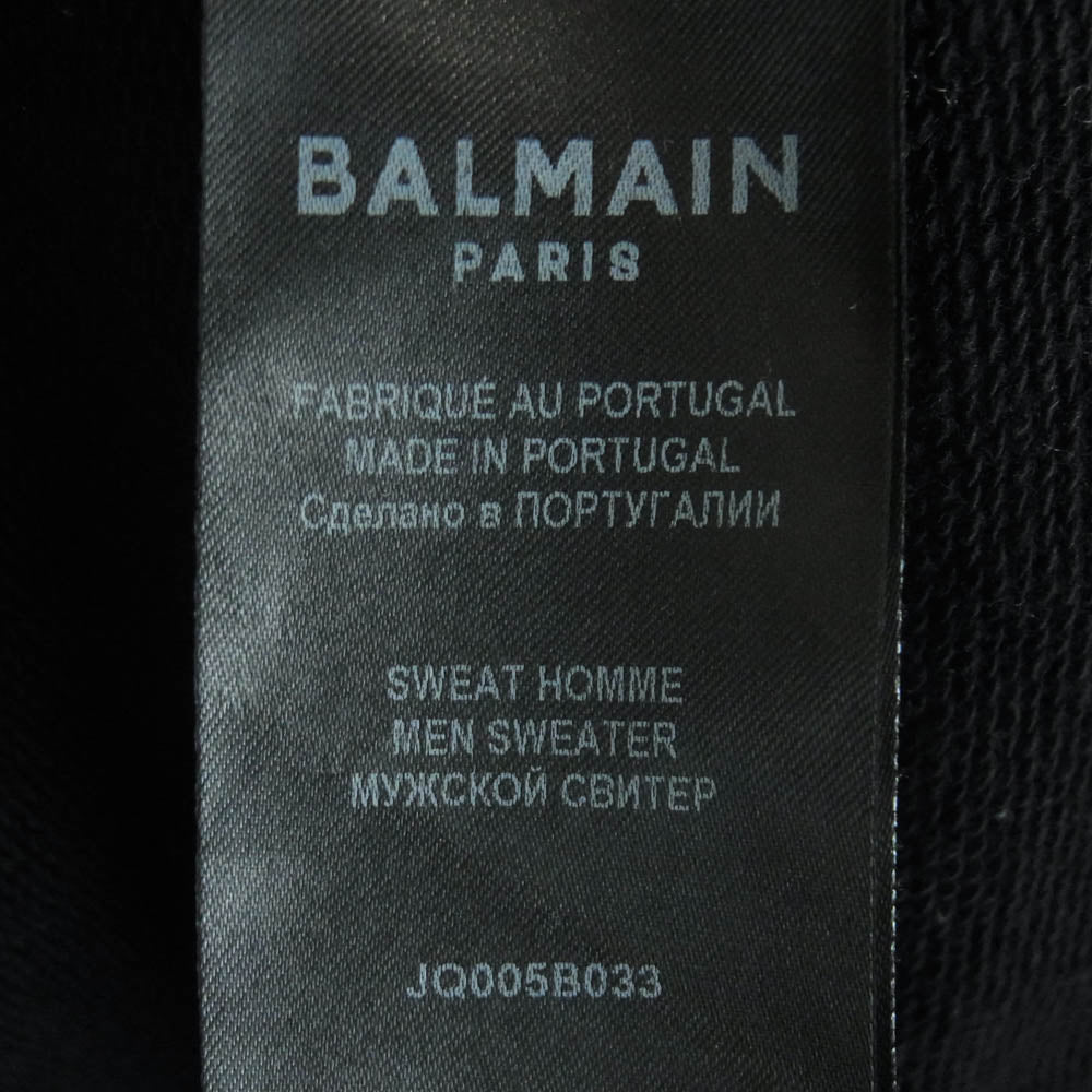 BALMAIN バルマン エンボスフロッキーロゴ スウェット トレーナー ポルトガル製 ブラック系 M【中古】