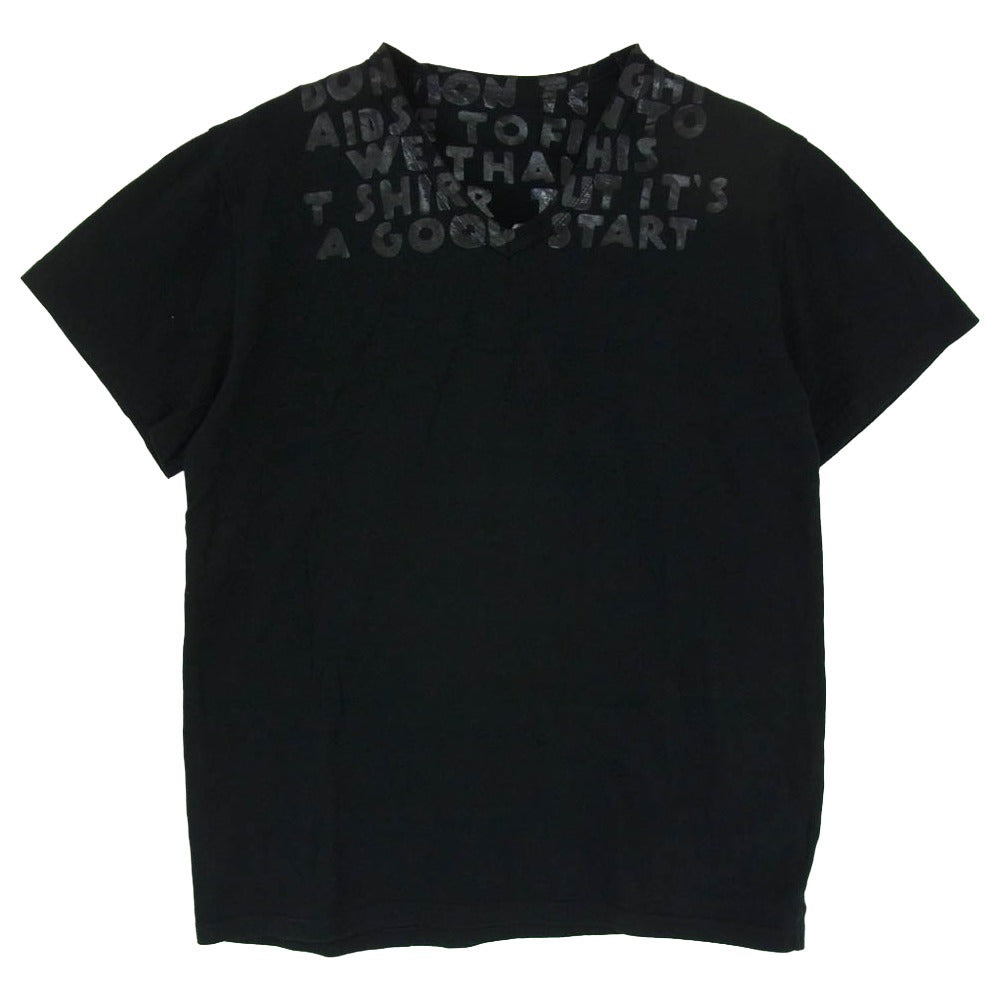 MARTIN MARGIELA マルタンマルジェラ 31 GC099 ここのえタグ AIDS TEE エイズ Tシャツ 半袖 ブラック系 M【中古】