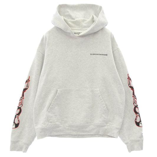 CHROME HEARTS クロムハーツ（原本無） × MATTY BOY マッティボーイ PPO BRAIN HD PLVR ブレイン バックプリント プルオーバーパーカー フーディ グレー系 L【中古】