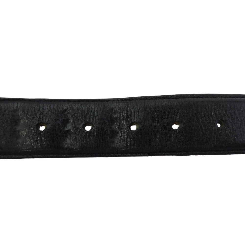 CHROME HEARTS クロムハーツ（原本無） 3PC ROLLER ローラーバックル レザー ベルト 34インチ ブラック系 シルバー系 34【中古】