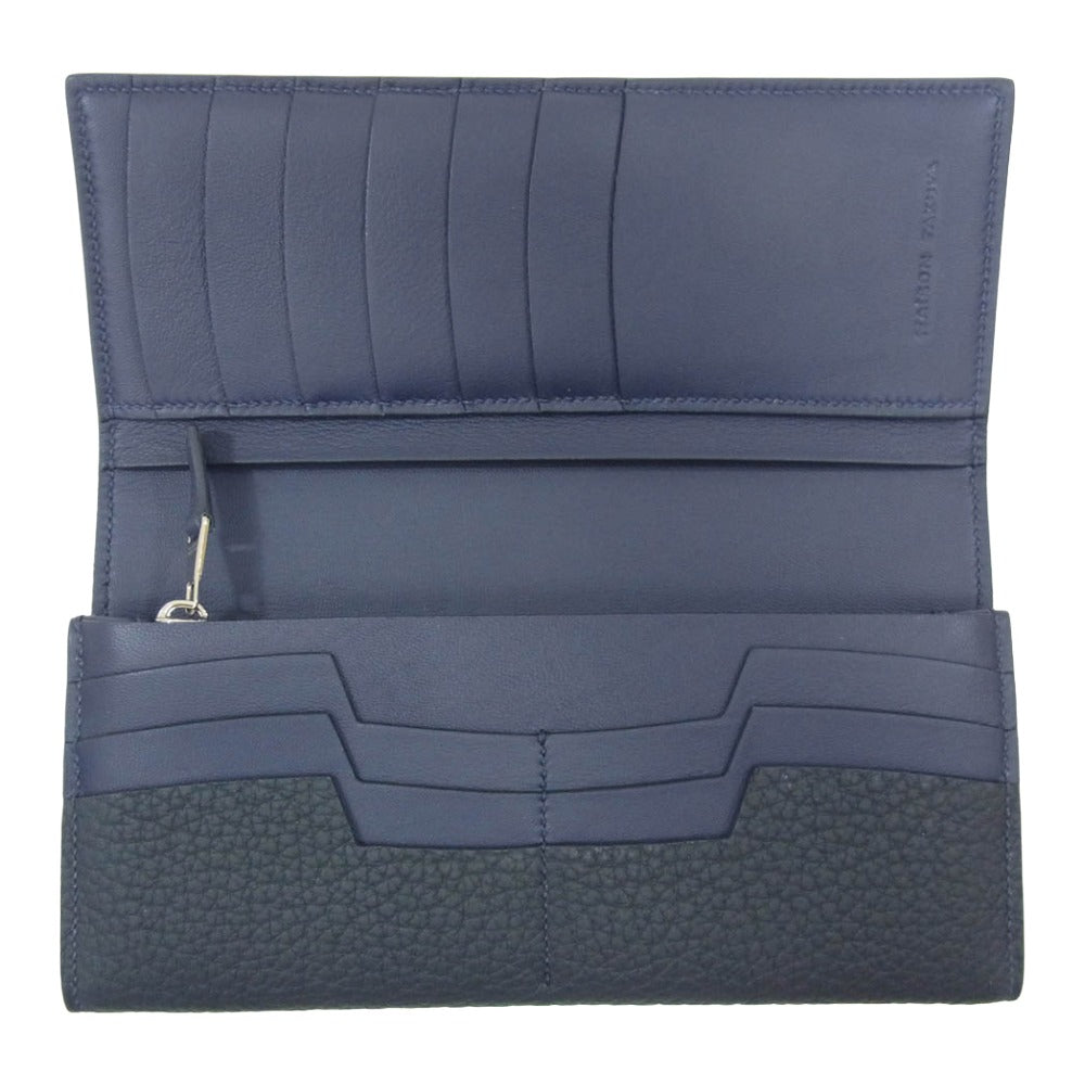 MAISON TAKUYA メゾンタクヤ TT2 WALLET 長財布 2つ折り ロングウォレット ネイビー系【新古品】【未使用】【中古】