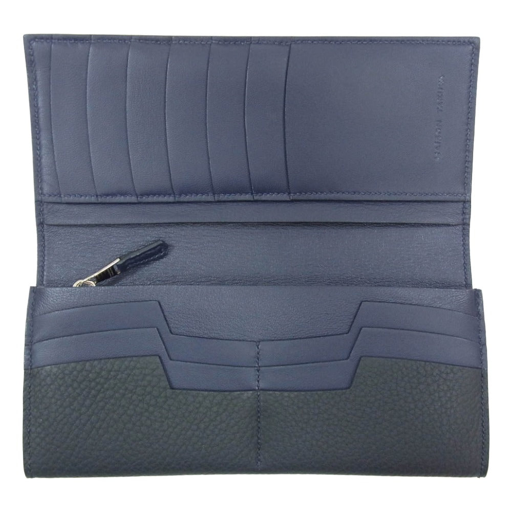 MAISON TAKUYA メゾンタクヤ TT2 WALLET 長財布 2つ折り ロングウォレット ネイビー系【新古品】【未使用】【中古】