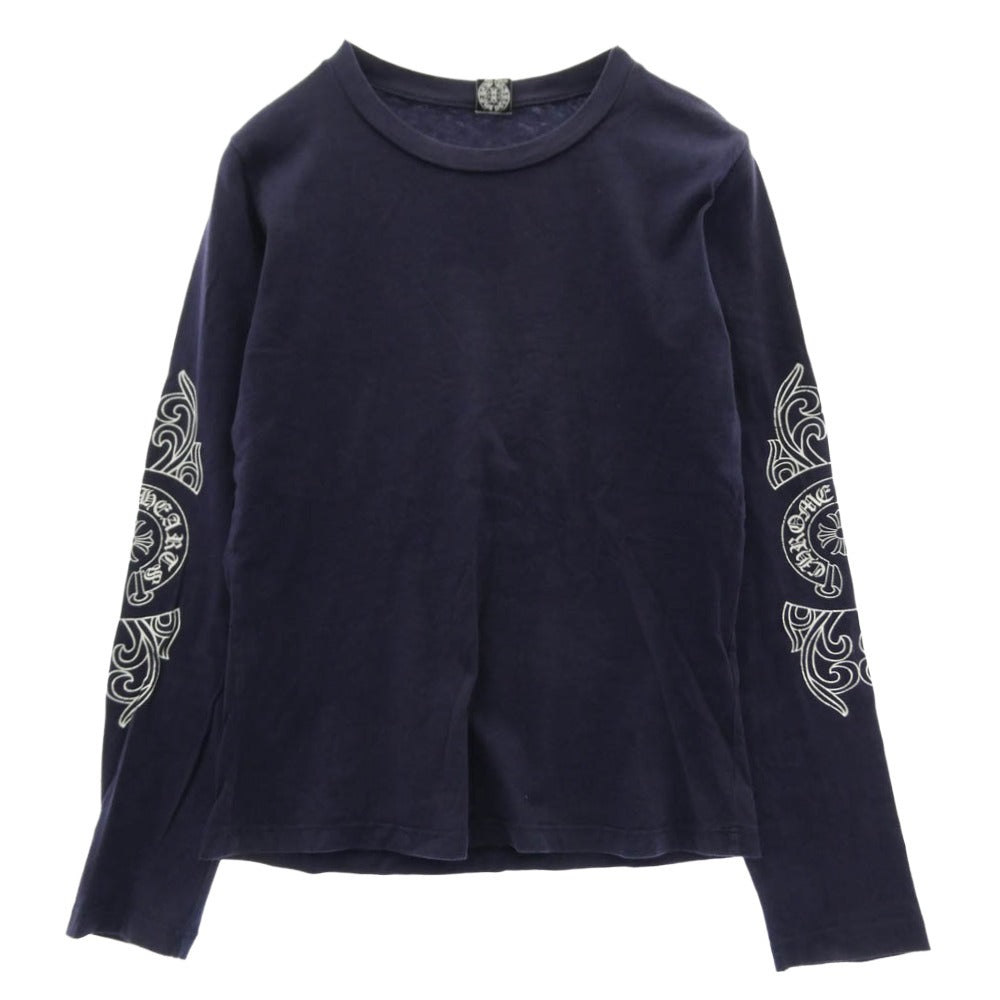 CHROME HEARTS クロムハーツ（原本無） ホースシュー ロゴ アームプリント コットン Tシャツ カットソー パープル系 ホワイト系【中古】