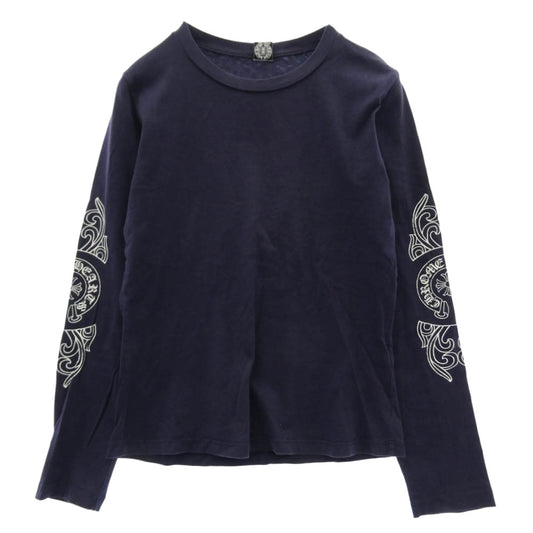 CHROME HEARTS クロムハーツ（原本無） ホースシュー ロゴ アームプリント コットン Tシャツ カットソー パープル系 ホワイト系【中古】