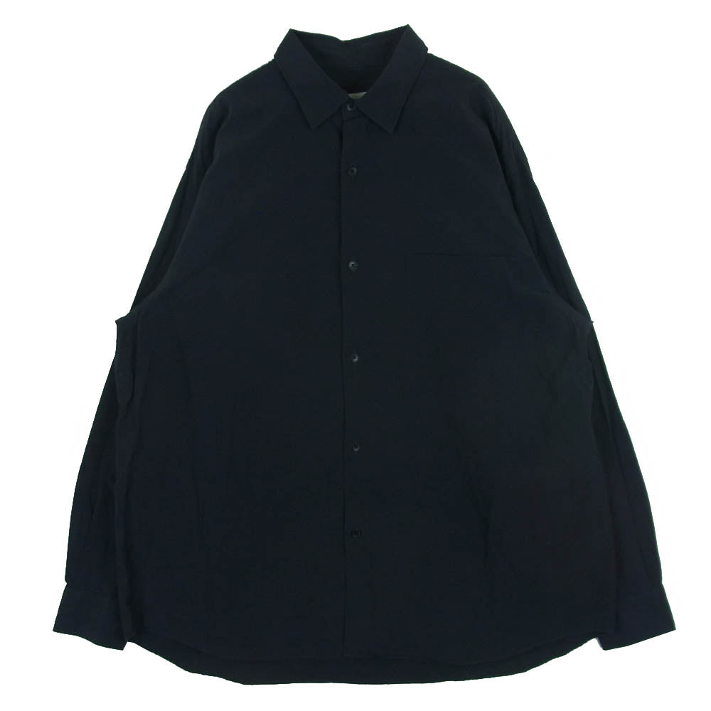 COMOLI コモリ 23SS X01-02001 コモリシャツ コットン 長袖 シャツ レギュラーカラーシャツ ダークネイビー系 2【中古】