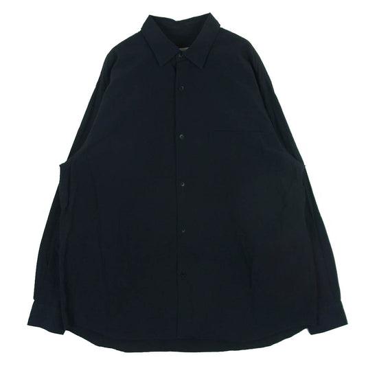 COMOLI コモリ 23SS X01-02001 コモリシャツ コットン 長袖 シャツ レギュラーカラーシャツ ダークネイビー系 2【中古】