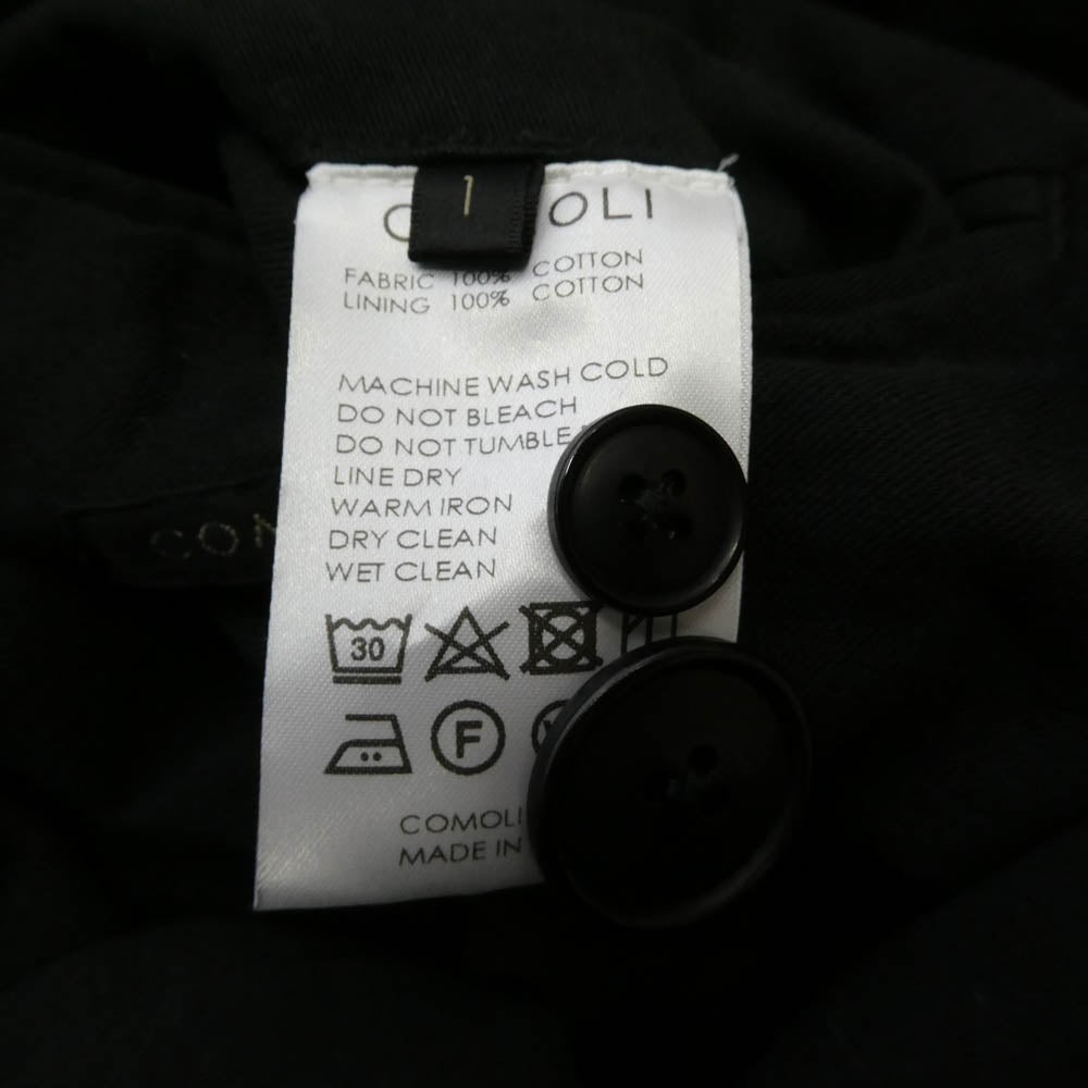 COMOLI コモリ 24AW A03-04001 GARMENT DYED BAL COLLAR COAT 製品染 バルカラーコート ロングコート ブラック系 1【中古】