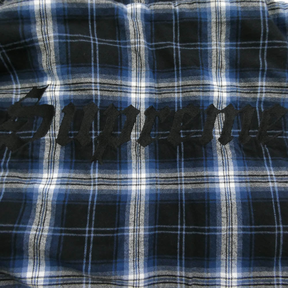 Supreme シュプリーム 25AW Lined Zip Up Hooded Flannel Shirt ラインド ジップ アップ フード フランネル シャツ フーディー パーカー ブラック系 ブルー系 XL【中古】