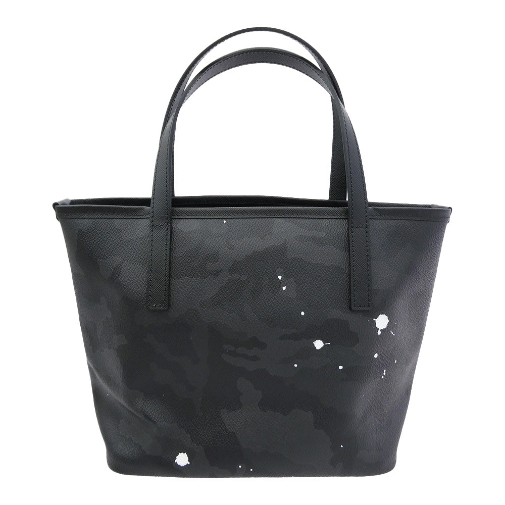 ジャンティバンティ カモフラ レザー ペイント トートバッグ ブラック系 カモフラージュ系【中古】