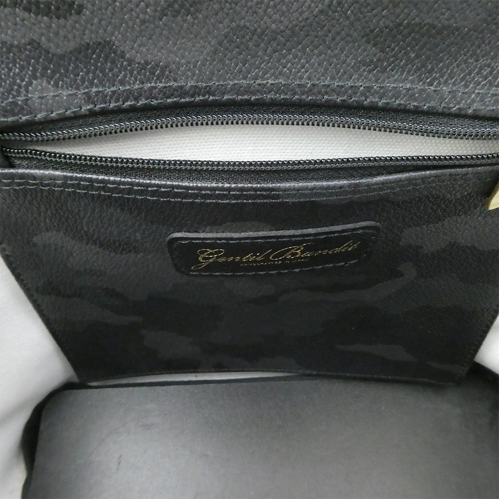 ジャンティバンティ カモフラ レザー ペイント トートバッグ ブラック系 カモフラージュ系【中古】