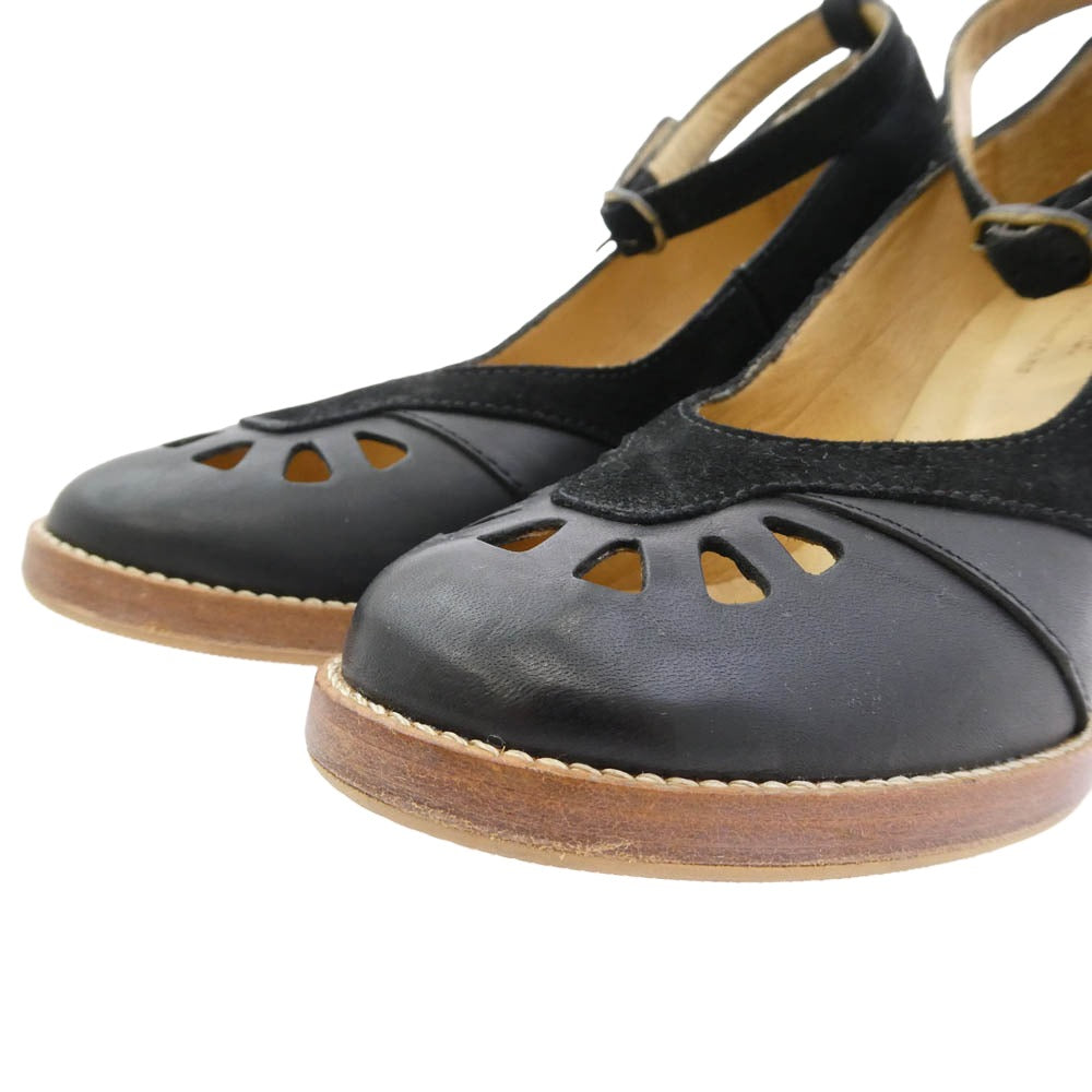 A.P.C. アーペーセー Tストラップ パンプス ヒール ブラック系 36【中古】