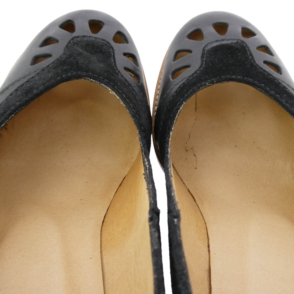 A.P.C. アーペーセー Tストラップ パンプス ヒール ブラック系 36【中古】