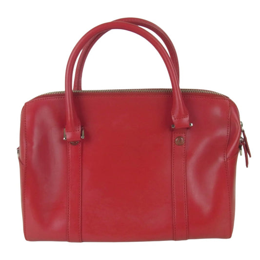agnes b. アニエスベー VOYAGE ボヤージュ ミニボストン レザー ショルダー バッグ レッド系【中古】
