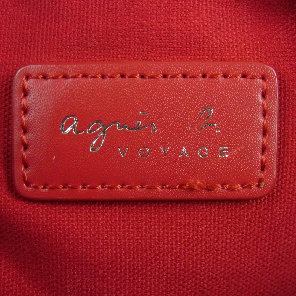 agnes b. アニエスベー VOYAGE ボヤージュ ミニボストン レザー ショルダー バッグ レッド系【中古】