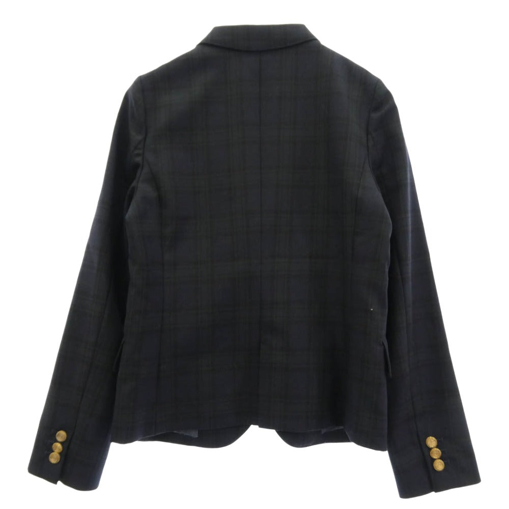 Adam et Rope' アダムエロペ ブラックウォッチ 2B ジャケット パンツ セットアップ ダークグレー系 ダークネイビー系 36【中古】