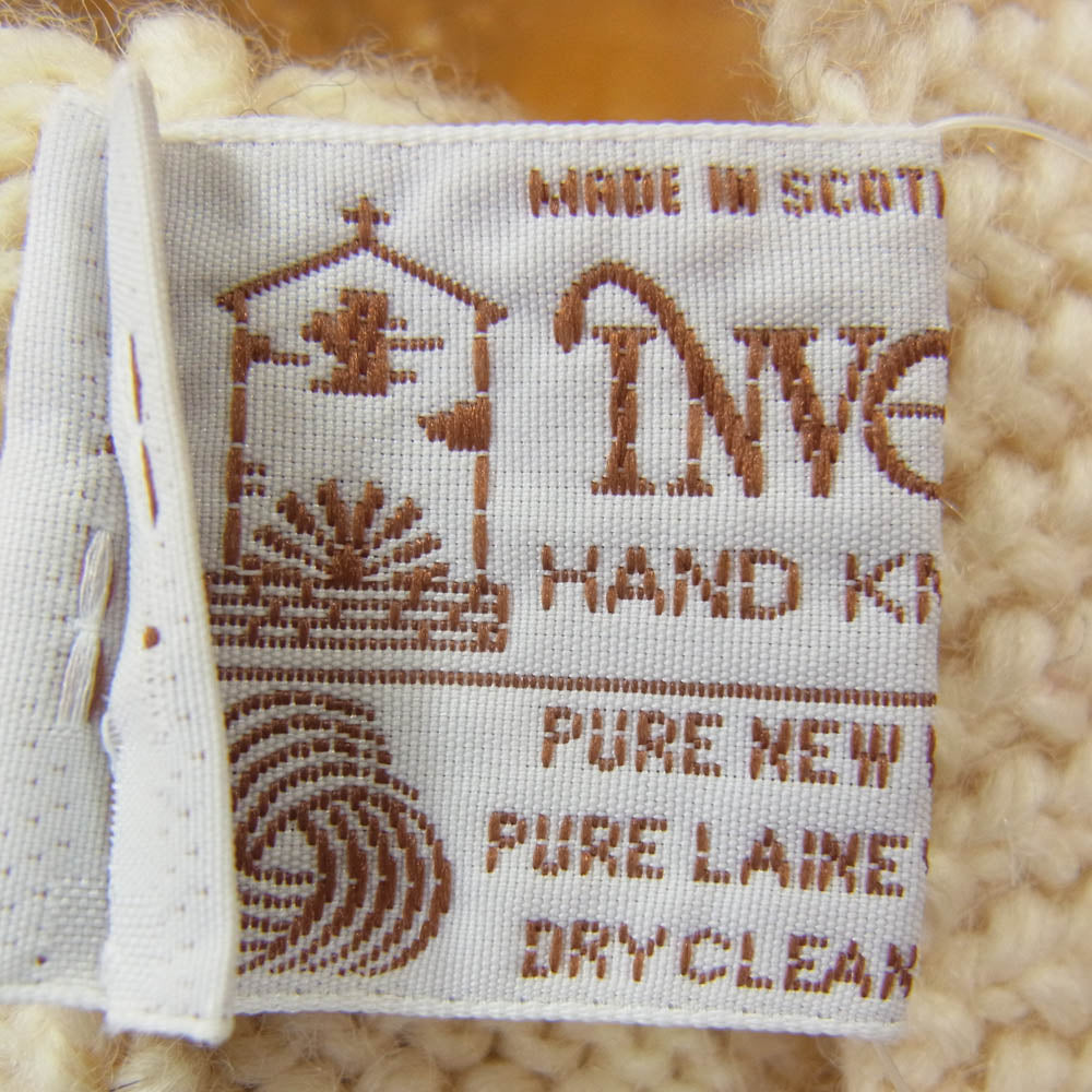 INVERALLAN インバーアラン 茶タグ ボンボン ニット キャップ NY オフホワイト系【中古】