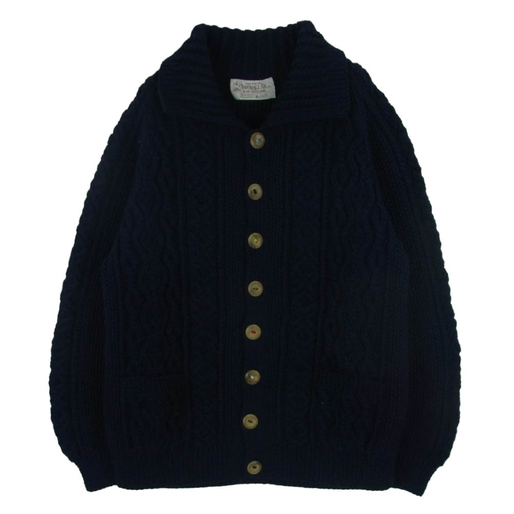 INVERALLAN インバーアラン 茶タグ 3A LUMBER CARDIGAN ランバー アラン ニット カーディガン ダークネイビー系 サイズ表記なし【中古】