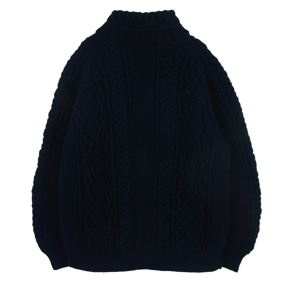 INVERALLAN インバーアラン 茶タグ 3A LUMBER CARDIGAN ランバー アラン ニット カーディガン ダークネイビー系 サイズ表記なし【中古】