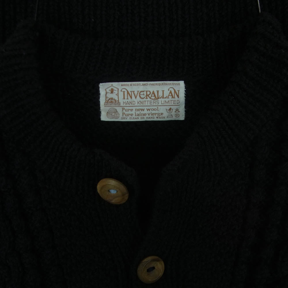 INVERALLAN インバーアラン 茶タグ 4A GOLFER CARDIGAN ゴルファー アラン ニット カーディガン ブラック系 サイズ表記なし【中古】