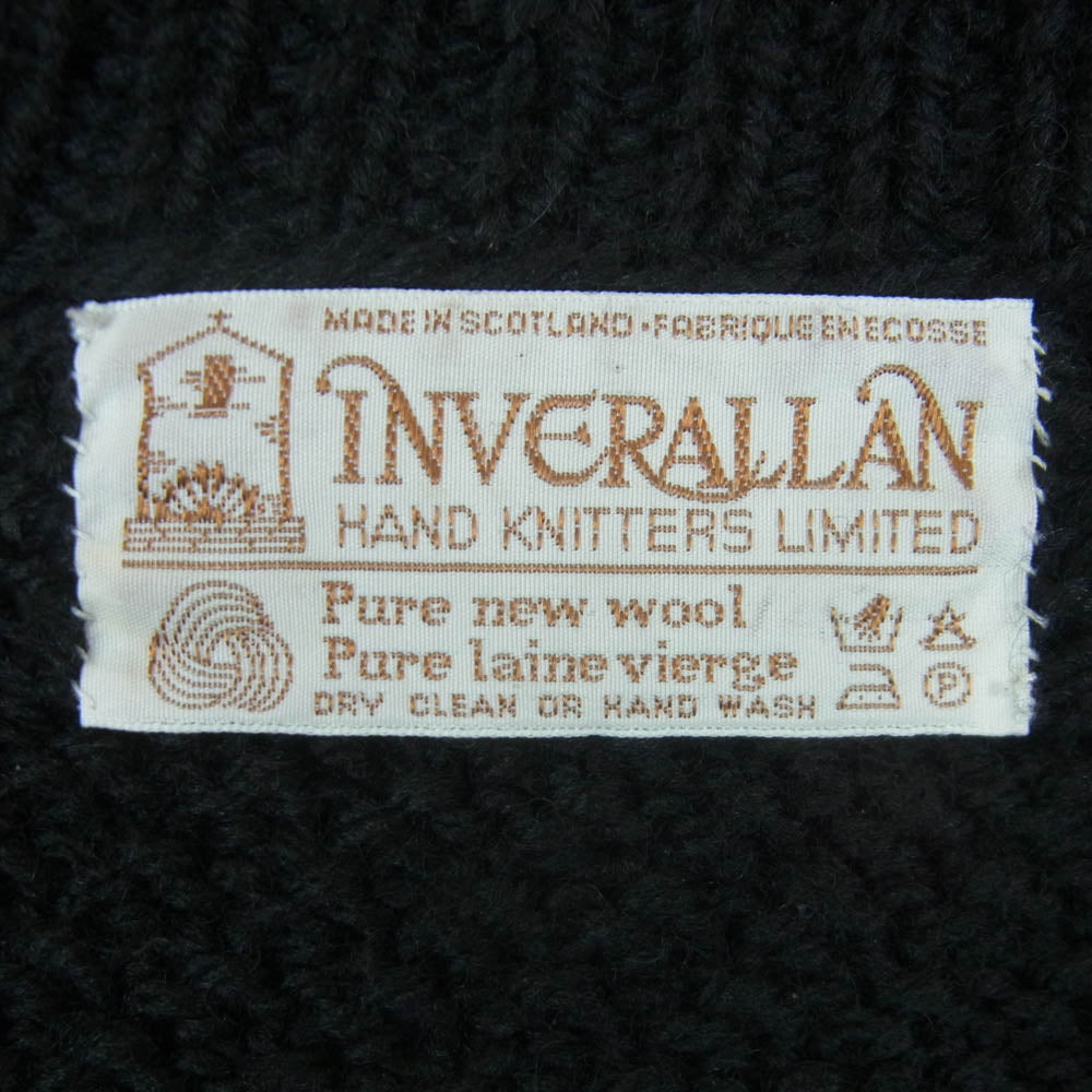 INVERALLAN インバーアラン 茶タグ 4A GOLFER CARDIGAN ゴルファー アラン ニット カーディガン ブラック系 サイズ表記なし【中古】