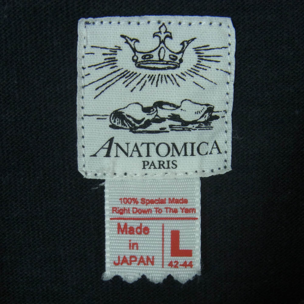 ANATOMICA アナトミカ ポケット 半袖 Tシャツ カットソー 日本製 ブラック系 L【中古】