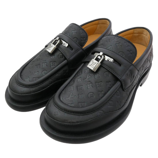 LOUIS VUITTON ルイ・ヴィトン FA0224 LVダンディーライン モノグラム レザー ローファー シューズ ブラック系 シルバー系 6.5【美品】【中古】
