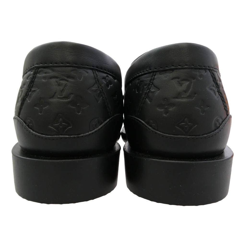 LOUIS VUITTON ルイ・ヴィトン FA0224 LVダンディーライン モノグラム レザー ローファー シューズ ブラック系 シルバー系 6.5【美品】【中古】