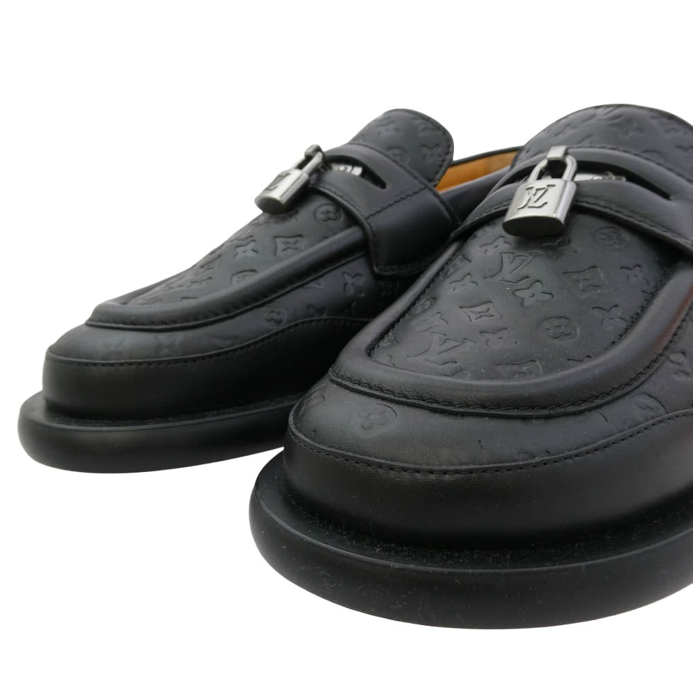 LOUIS VUITTON ルイ・ヴィトン FA0224 LVダンディーライン モノグラム レザー ローファー シューズ ブラック系 シルバー系 6.5【美品】【中古】
