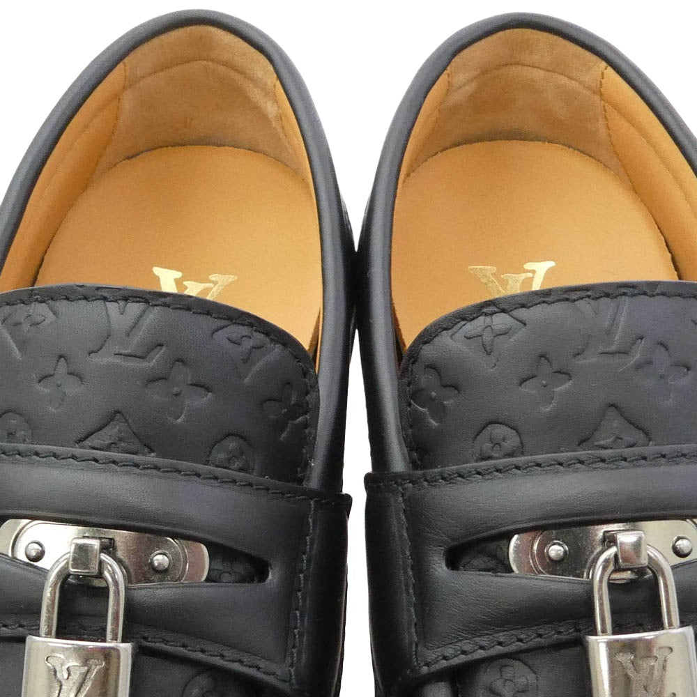 LOUIS VUITTON ルイ・ヴィトン FA0224 LVダンディーライン モノグラム レザー ローファー シューズ ブラック系 シルバー系 6.5【美品】【中古】